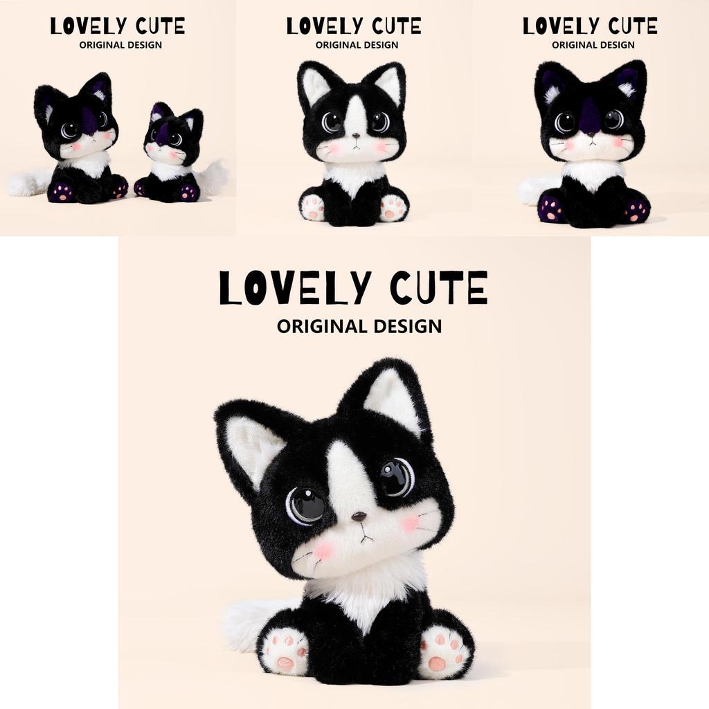 Cartoon Cat Plush Toy With Soft Short Pile For Kids And Collectors