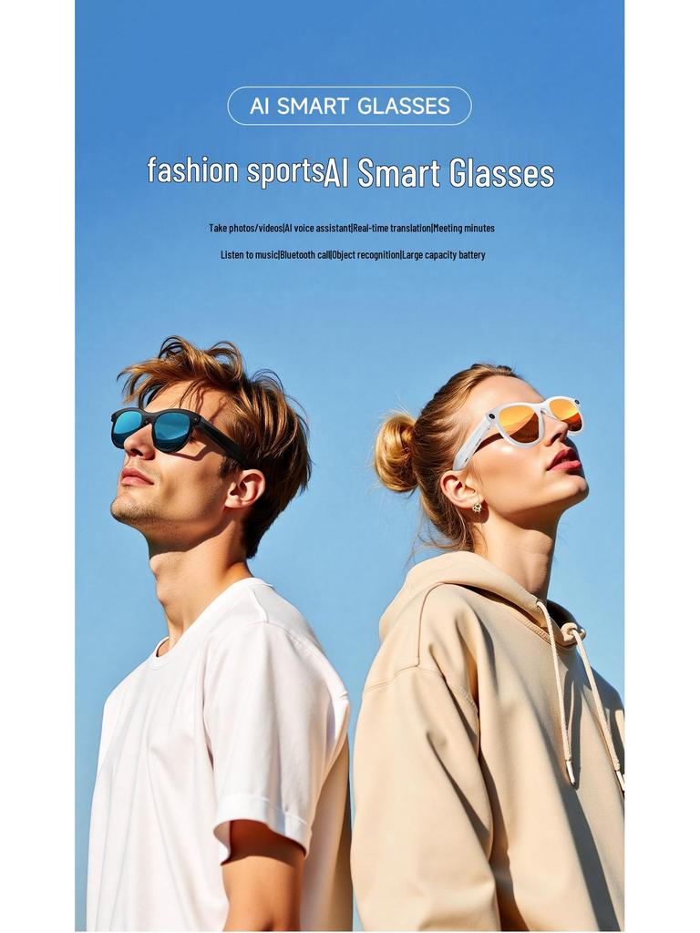 KI-Smart Glasses: HD-Kamera, Bluetooth, Anruferkennung & Übersetzung