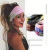 Boho Chic Tie-Dye Wide Headband for Women - Non-Slip, Stretchy Yoga & Workout Sweatband, Fashionable Hair Accessory, Knotted, Sweat-absorbing