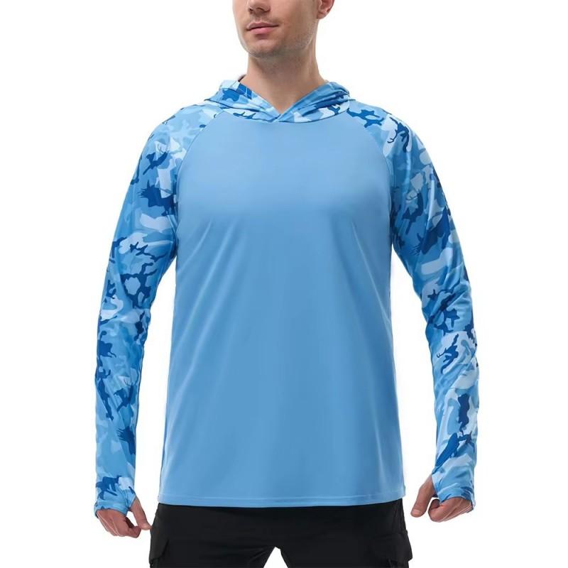 Quick-Dry UV-Protective Hooded Long Sleeve Fishing Shirt Men - Milk Silk Performance Top Outdoor Activities XXS