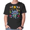 Unisex Crew Neck T-Shirt Ohana Stitch Summer Graphic Short Sleeve Casual Tee