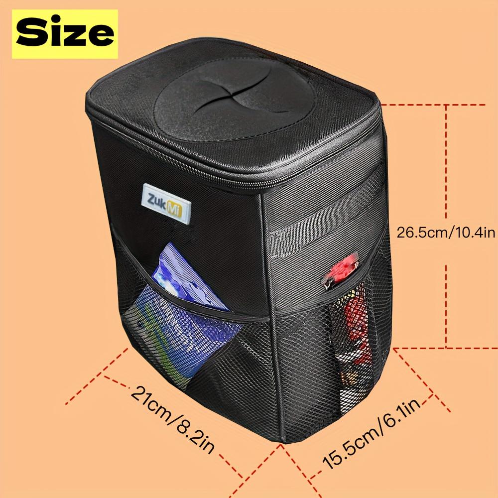 1pc Car Trash Can with Lid and Storage Bag, 100% Leak Proof Car Organizer, Waterproof Trash Can, Multifunctional Car Trash Can