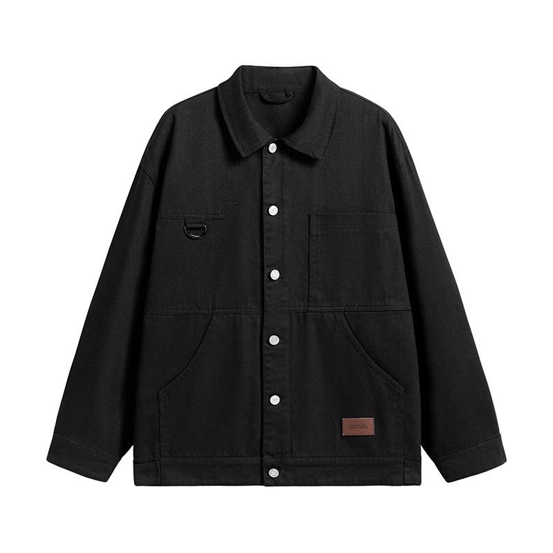 

Весенне-осенняя мужская куртка-рубашка в стиле ретро кэжуал с японским рабочим дизайном, с карманами для стирки и вставками XXXXL