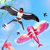 30*20cm Cartoon Children Kite Mini Plastic Toys Kite + 50cm Hand Brake Fishing Rod Outdoor Fun Sports Toys Kites For Kids Gifts