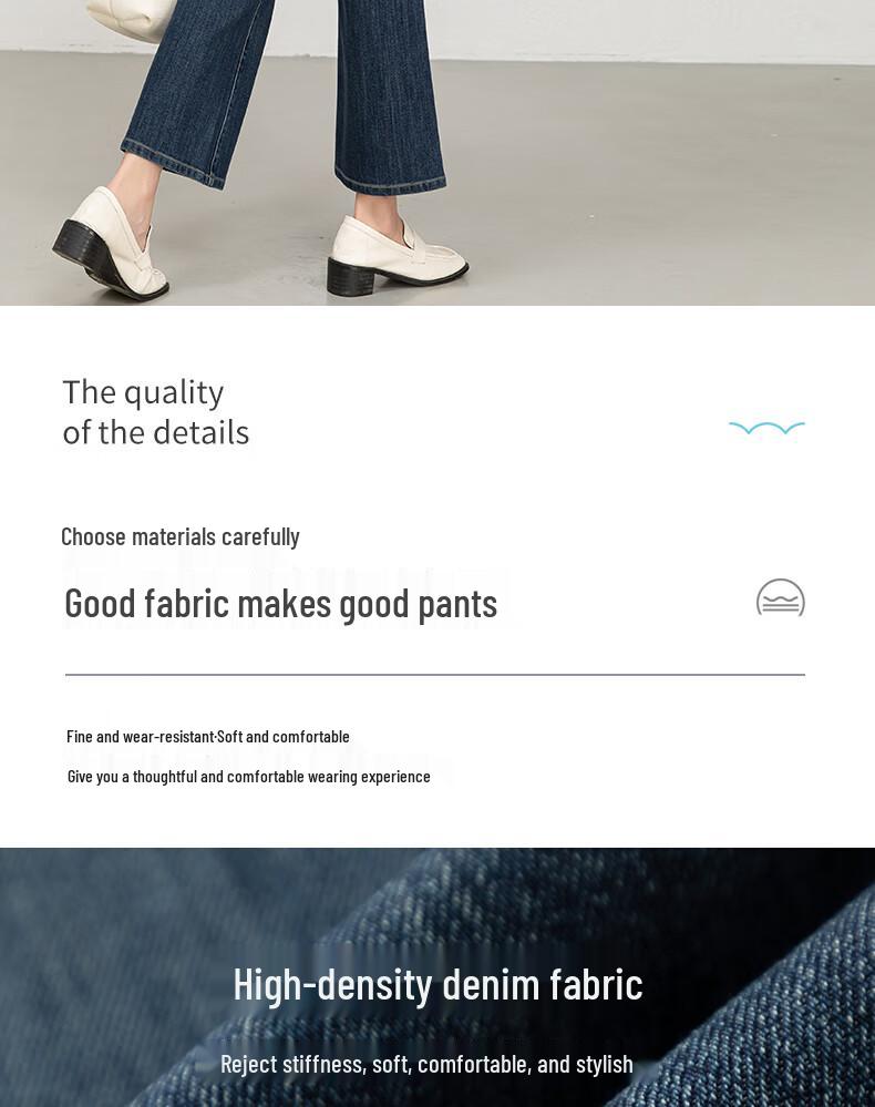 Fanzhen Women's High-Waist Loose Fit Cropped Flare Jeans