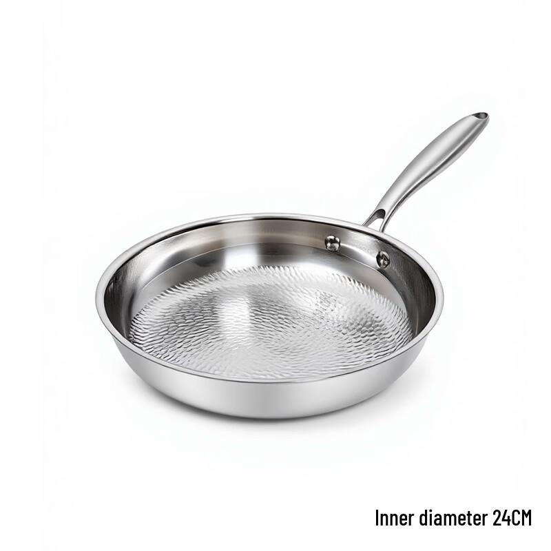 Handon 304 Stainless Steel Hammered Honeycomb Frying Pan
