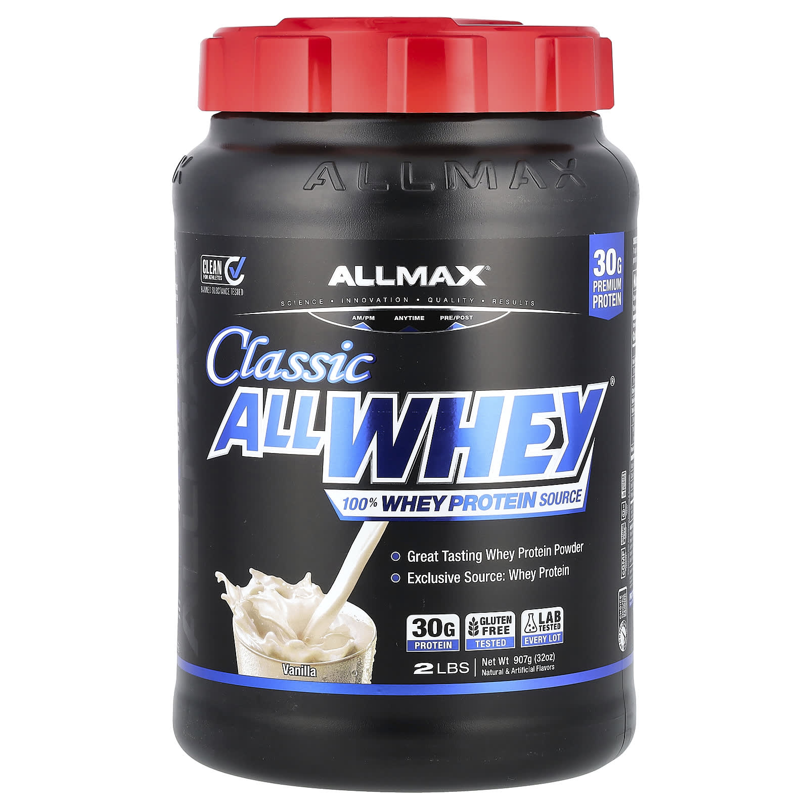 

ALLMAX, Classic AllWhey®, 100% джерело сироваткового протеїну, ваніль, 2 фунти (907 г)