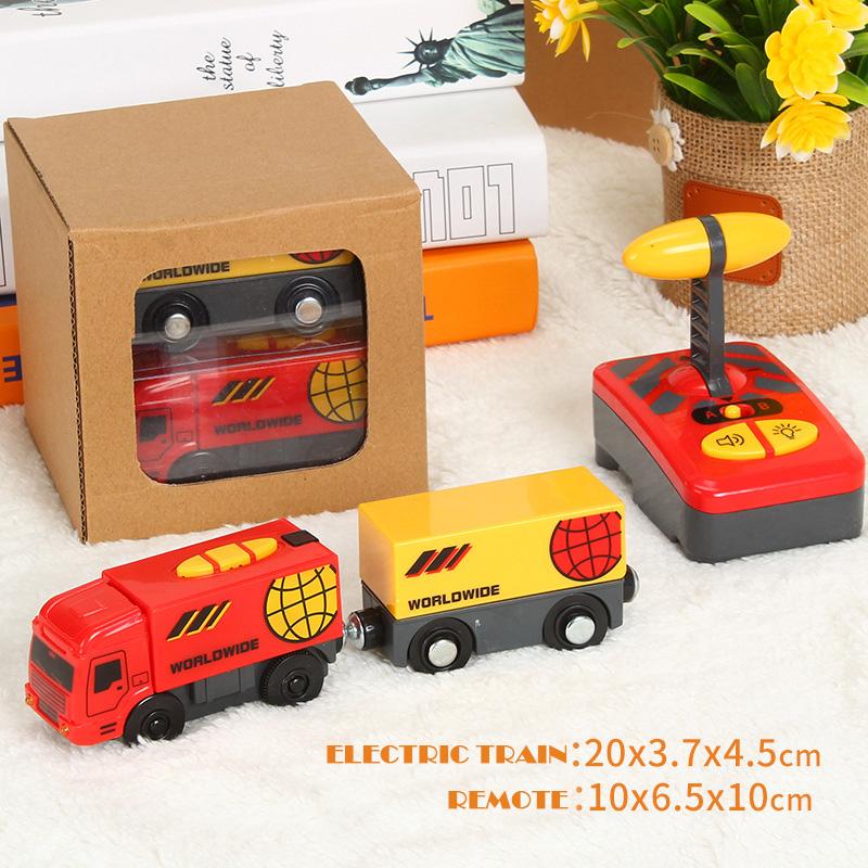 Remote Control Electric Train Set Magnetic Locomotive Diecast Slot Toy Fit for Wooden Railway Tracks Kids Vehicle Toys