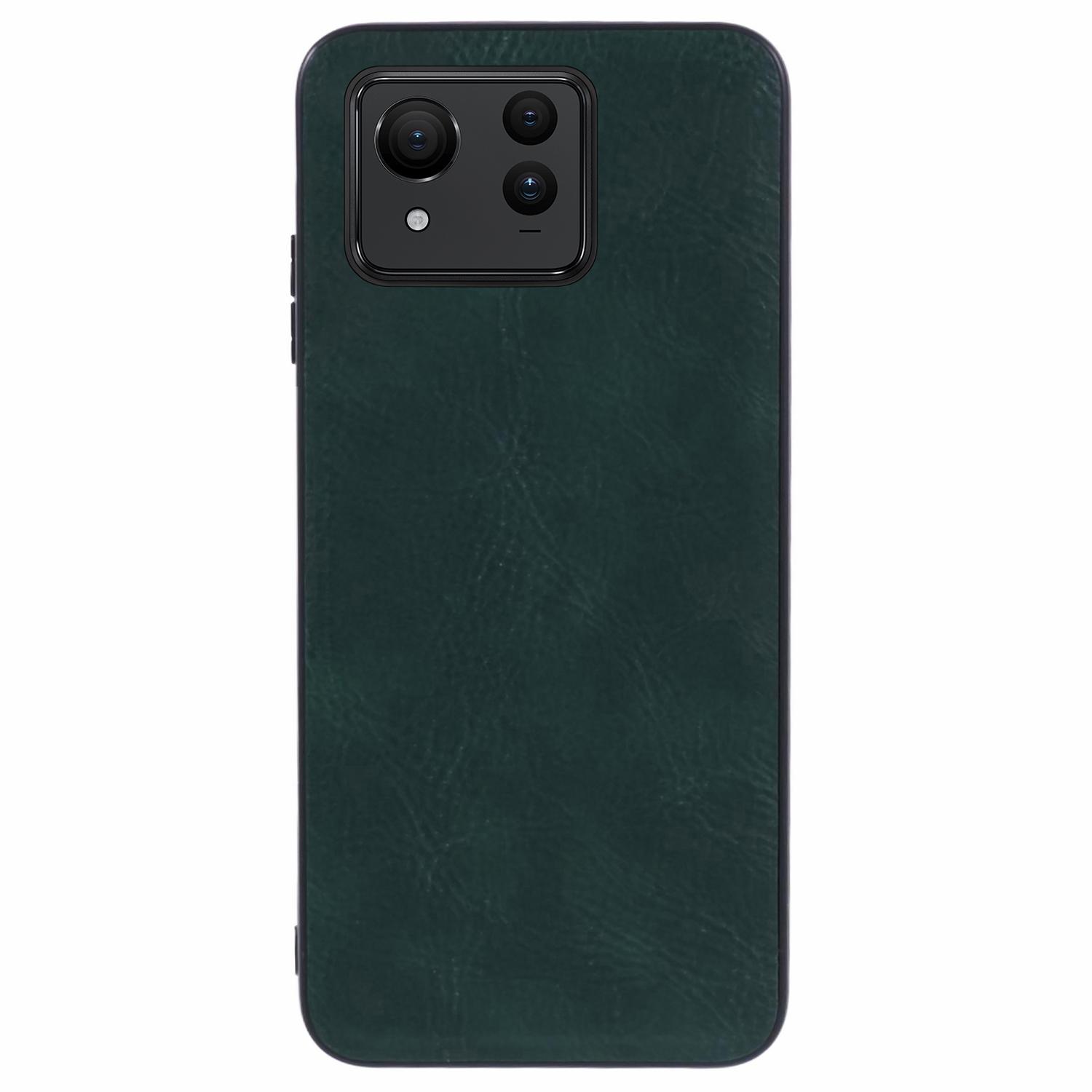 

For Asus Zenfone 11 Ultra 5G Case Slim Retro Texture PU Leather Back Cover Green