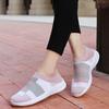 Light Women's Running Sports Shoes Breathable Mesh Knitted Walking Shoes Soft Flats Slip-on Casual Sneakers