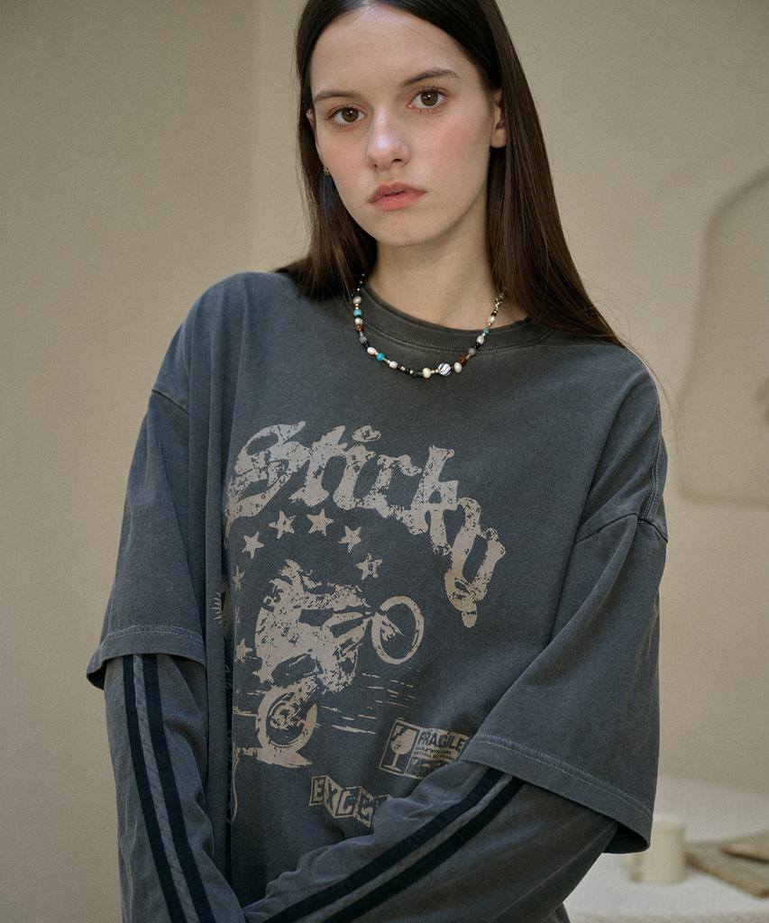 CPGN STUDIO Willy Layered Pigment Long Sleeve Smoke Black