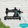 Customizable Metal Wall Art Sewing Room Decor Contemporary Quilting Sign Electricity Free Universal Ornament