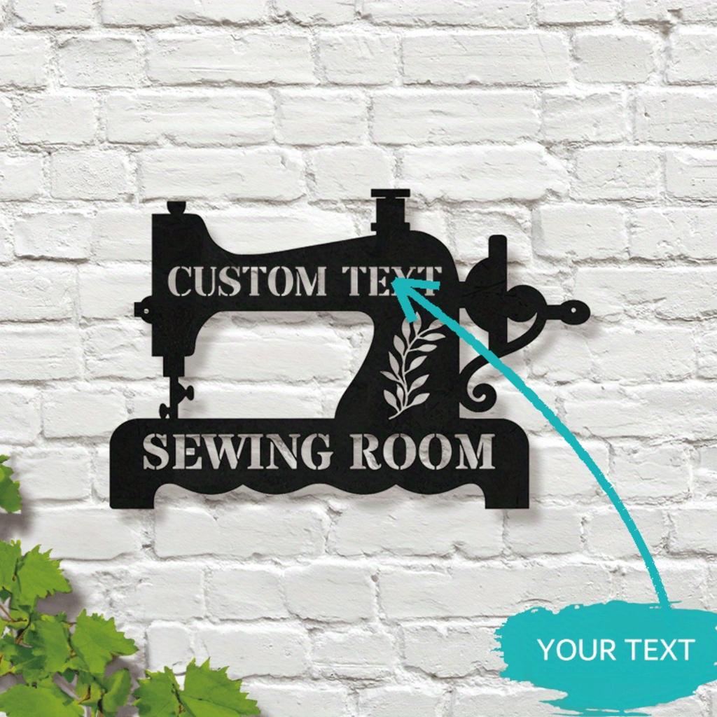 Customizable Metal Wall Art Sewing Room Decor Contemporary Quilting Sign Electricity Free Universal Ornament
