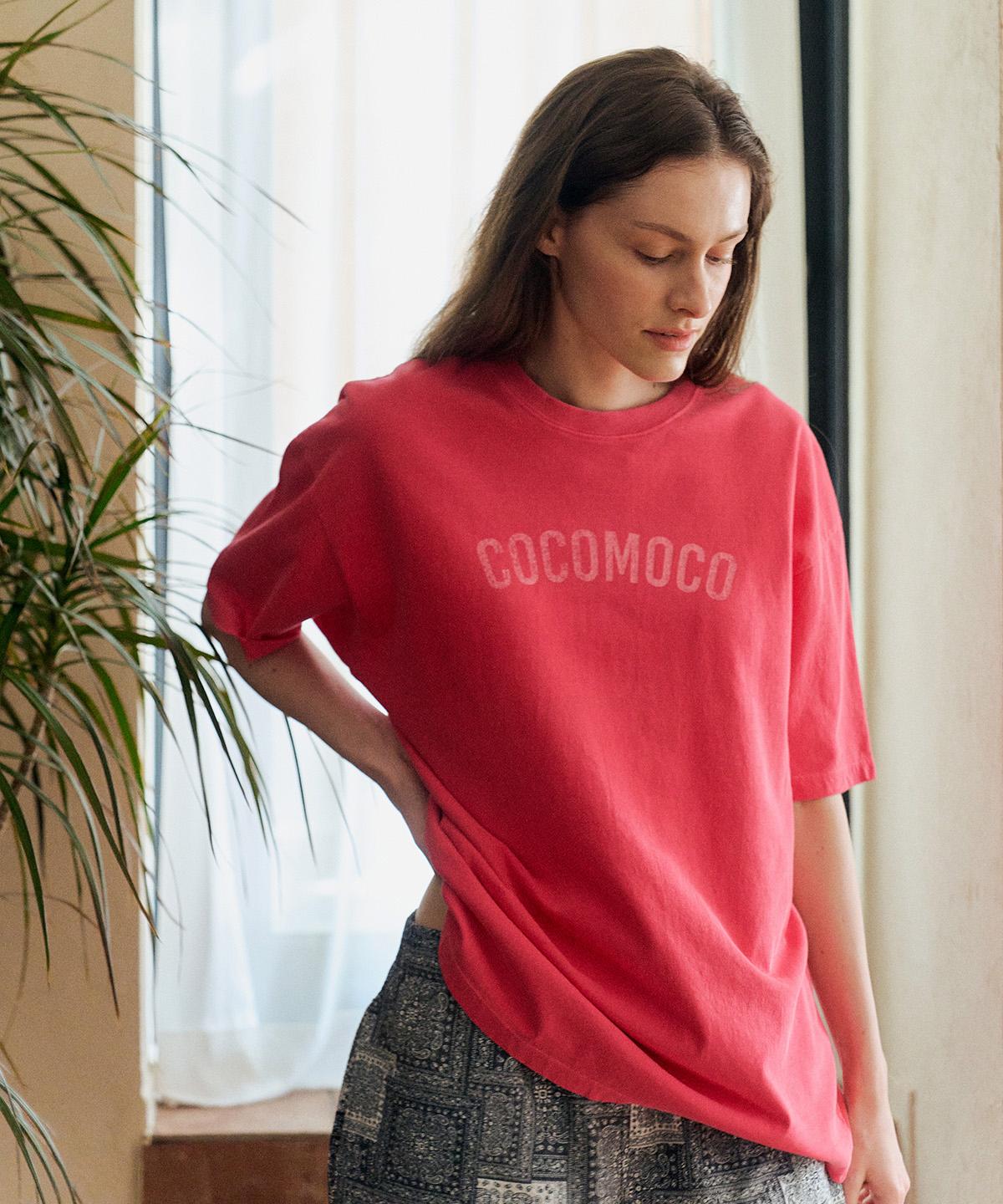 Cocomoco [Для взрослых] Выстиранная футболка с бледным пигментом_Fanta Pink Fanta Pink/Free