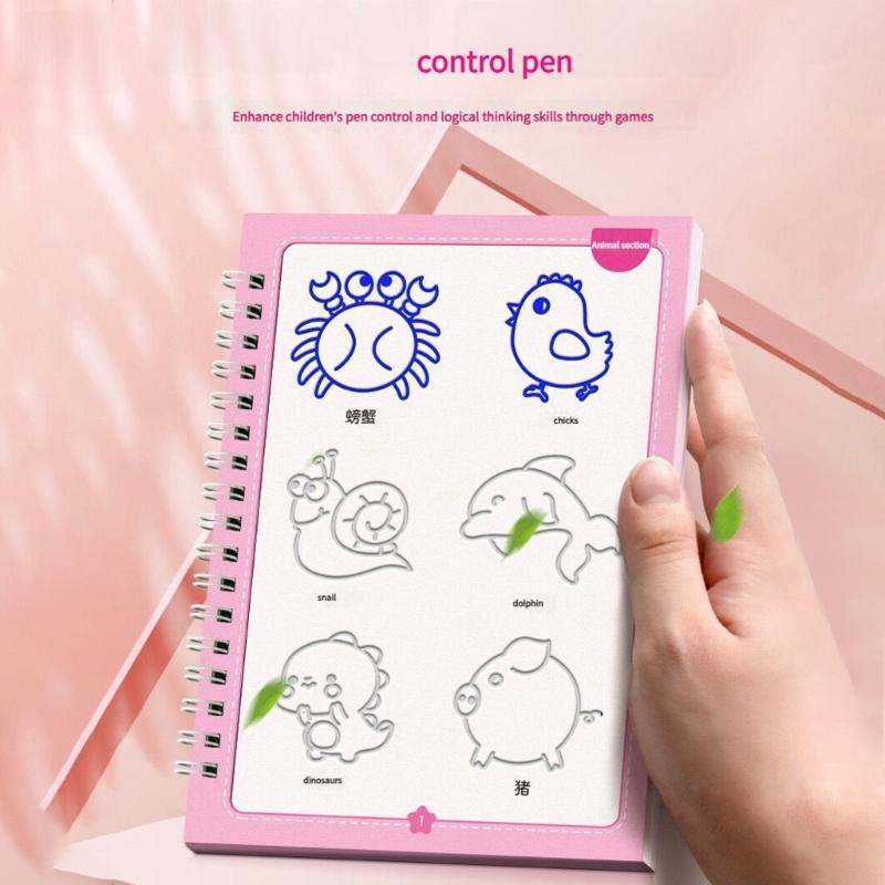 Magics Copybook Grooved Drawing Book Easy to Use Multiple Types Basic Painting Templates for Kids Children 3-8 Ages