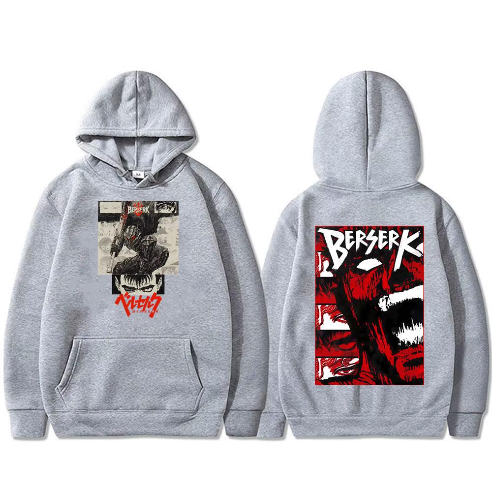 Anime Berserk Guts Hoodie Retro Manga Skull Knight Gatsu Griffith Zodd Sweatshirt Men Women Casual Hoodies