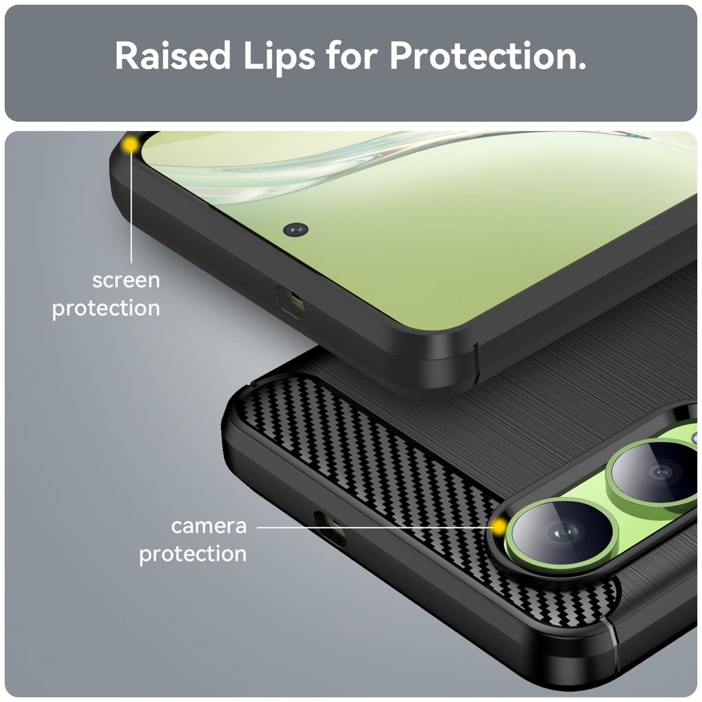 For Oppo K12x 5G (China)/OnePlus Nord CE4 Lite 5G Case Brushed TPU Phone Cover Carbon Fiber Texture