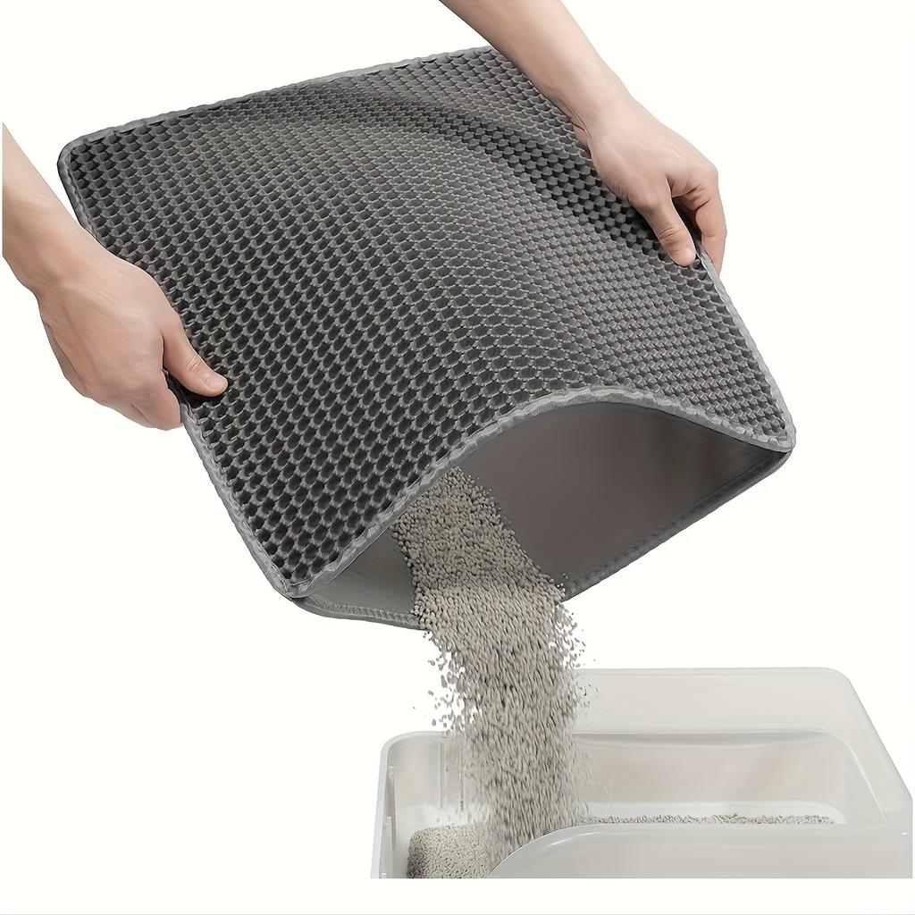 [Waterproof Cat Litter Mat] Odor Control, Waterproof Cat Litter Mat | Beautiful Honeycomb Cat Litter Box Catcher Pad, Double Layer, Urine Waterproof