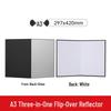 A3/A4 Reflector Photography Card: Black, Silver, White Fill Light & Absorbing Board
