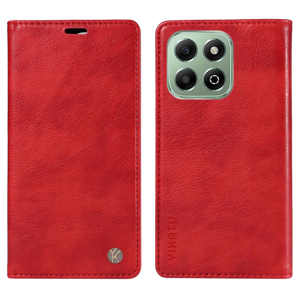 YIKATU YK-006 For Honor X6b 4G Case Wallet Litchi Grain Leather Phone Cover Magnetic Auto-Absorbed