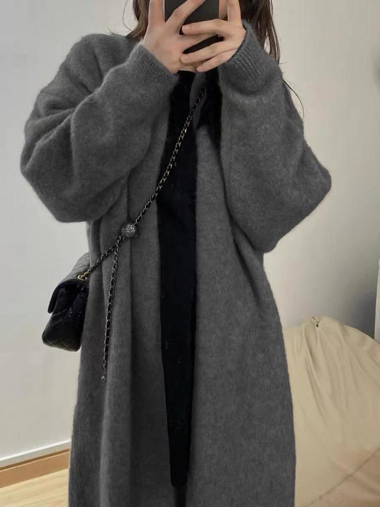 Toamnă Iarnă Nouă modă cu decolteu în V cu mânecă lungă, solid, mediu lung, stiluri, cardigan, îmbrăcăminte pentru femei, largi coreeană, tricotat, trend, topuri