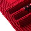 TUHUANG Women's Thick 100% Wool Christmas Jacquard Semi-High Collar Sweater