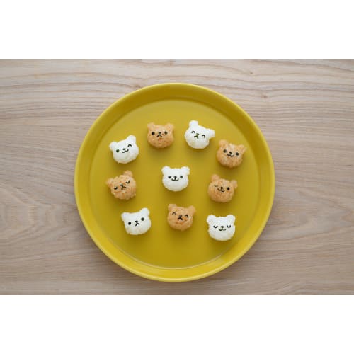 Ernest Character Bento (Onigiri) Mold, Mini Size (For Hand-Eaten Toddlers), Easy-to-Use Metal Shapes (2 Mini Bear Onigiri Shop Shapes), A-77024, a Bra