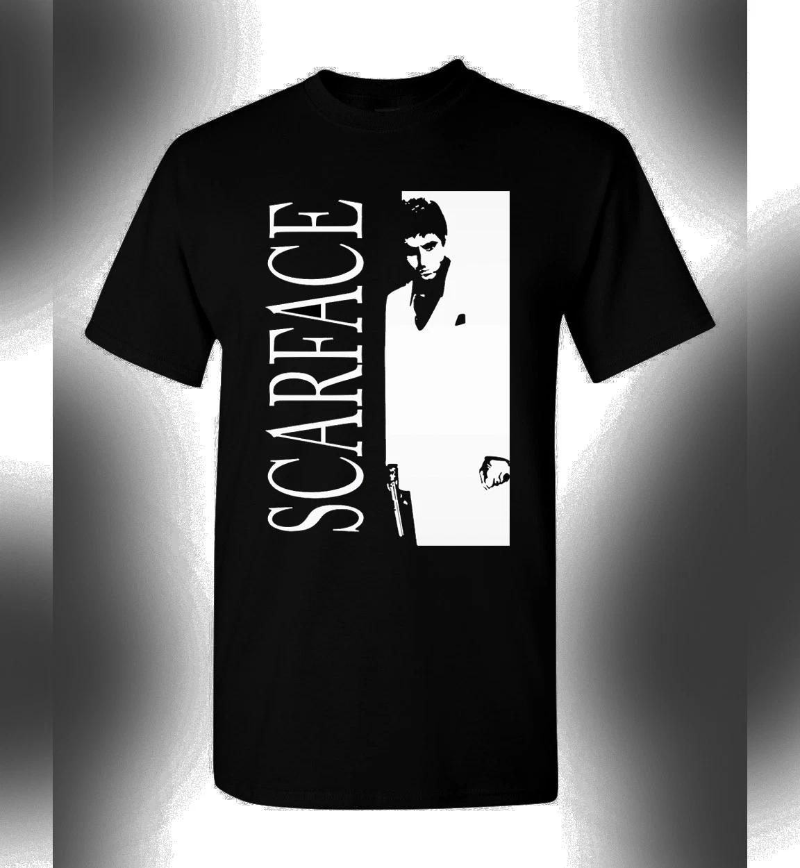 ZX Summer Scarface TShirt Tony Montana Shirt Al Pacino Tee Scarface Movie Poster Shirt Mens Round Neck Short Sleeved Tshirt S