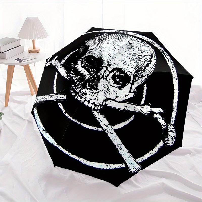 Skull and Crossbones Button Pin - Pirate Emblem BadgeUmbrella, Portable 3-Fold Umbrella for Men & Women,Christmas Gift ES267