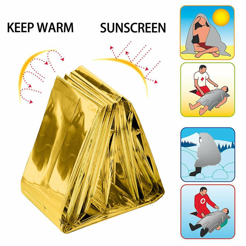 flintronic Couvertures d'urgence, 6 pièces, couverture thermique, 130 x 210 cm, couverture réfléchissante, imperméable pour sauvetage, protège du froid, de la pluie et du vent