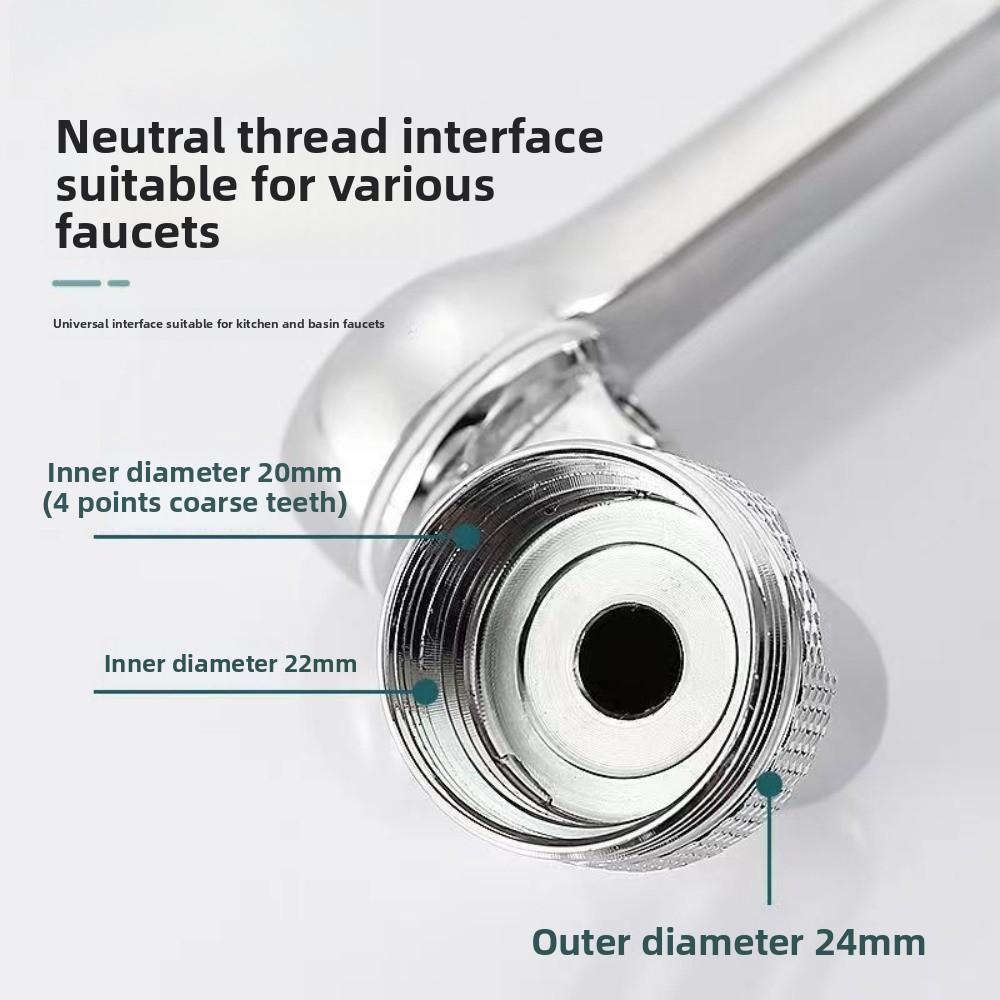 2 Pcs Universal Swivel Faucet Extender With Aerator &amp; 22/24mm Adapter, 360° Rotating Kitchen Sink Nozzle Attachment For Wash Basin