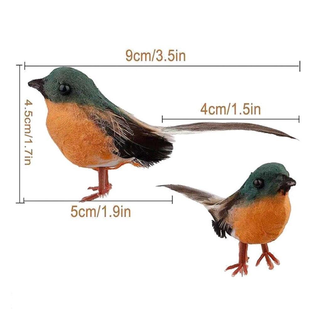 Robin Bird 12 PCS Cute Artificial Feather Christmas Tree Decoration