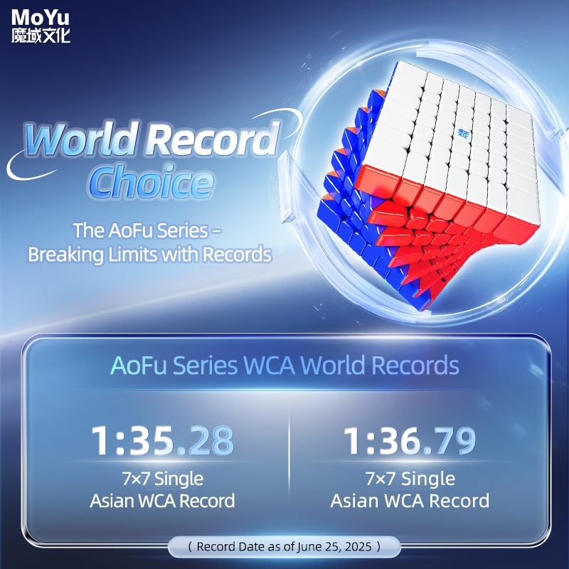 Bucubke MoYu AoFu V5 7x7 Single-Track Magnetic Cube [Authentic], AoFu V5 144-Piece Magnetic Puzzle, 7x7x7 Single-Track Magnetic, Stickerless, Speed