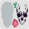 Plastic Reusable Drawing Painting Stencils Templates, for Painting On Fabric Tiles Floor Furniture Wood, Rectangle, Skull Pattern, 297x210mm
