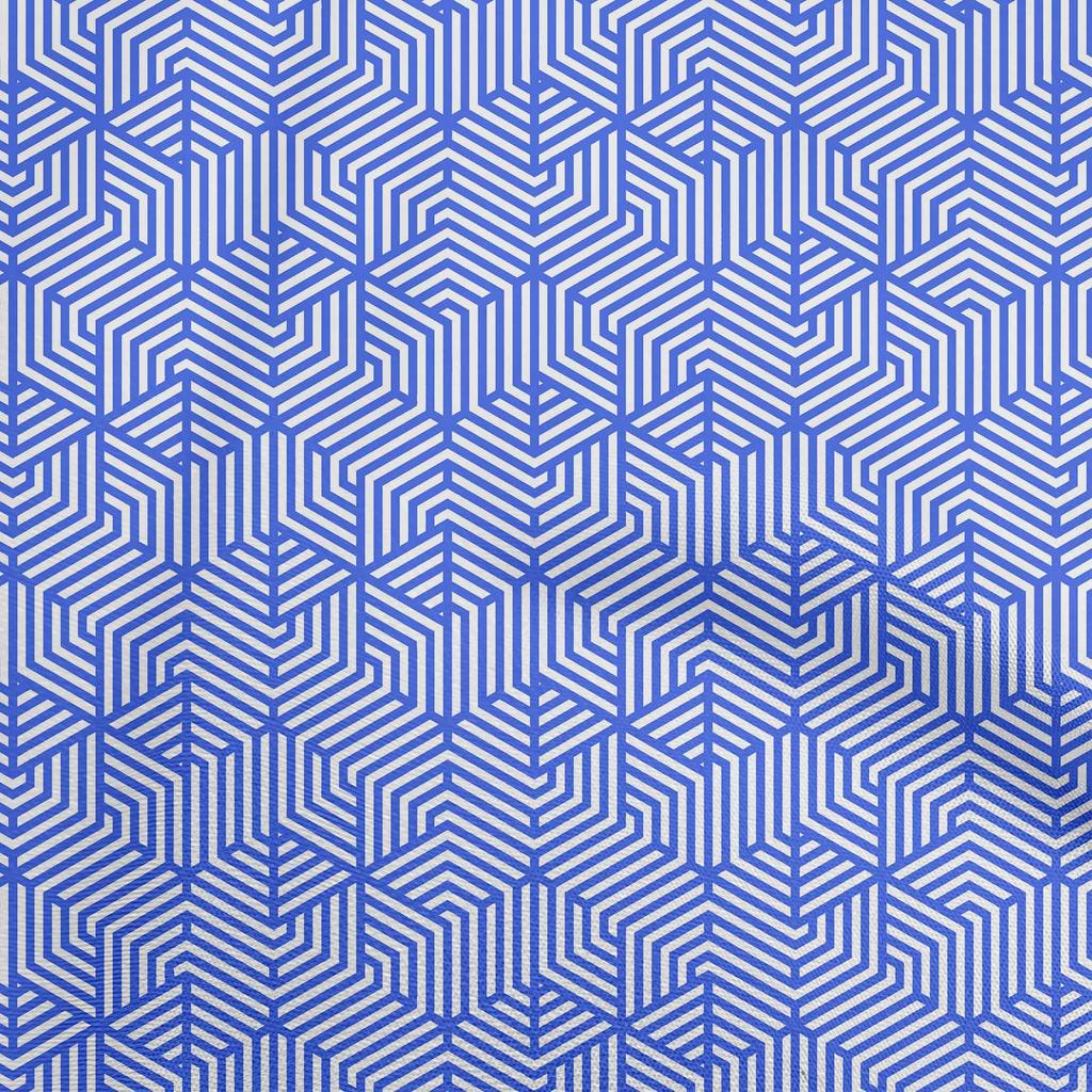 oneOone Georgette Viscose Green Fabric Geometric  Fabric For Sewing Printed Craft Fabric By The Yard 42 Inch