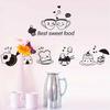 Cucina Caffè Cibo Dolce Cartone Animato Ragazza Che Cucina Fai da Te Adesivo Murale Sala da Pranzo Carta da Parati in PVC Decalcomanie Rimovibili