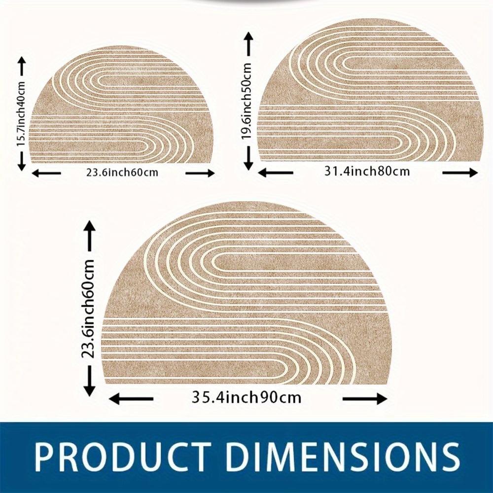

VIKAMA Minimalist Curve Semi-Circle Door Mat Indoor Outdoor Non-Slip Absorbency Door Mat Living Room Bedroom Decorative Mat 40x60cm 16x24inch