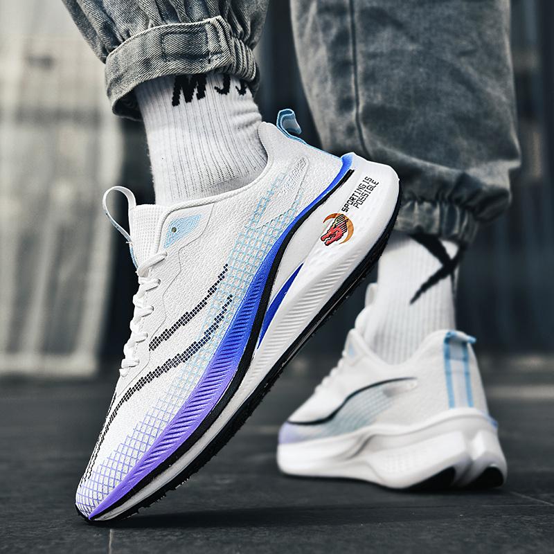 Men Running Shoes Breathable Laced Lightweight Sports Shoes Men Comfortable Outdoor Wear-resistant Anti-slip Casual Men's Shoes