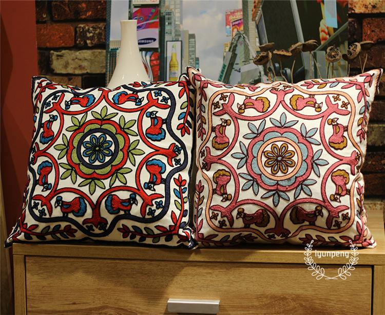 Modern Minimalist Style Embroidered Pillow Cushion Head Back Rest Pillow Sofa Pillow Cover