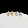Beixi S925 Sterling Silver Zirconia Heart Stud Earrings - Simple, Fashionable, and Versatile.