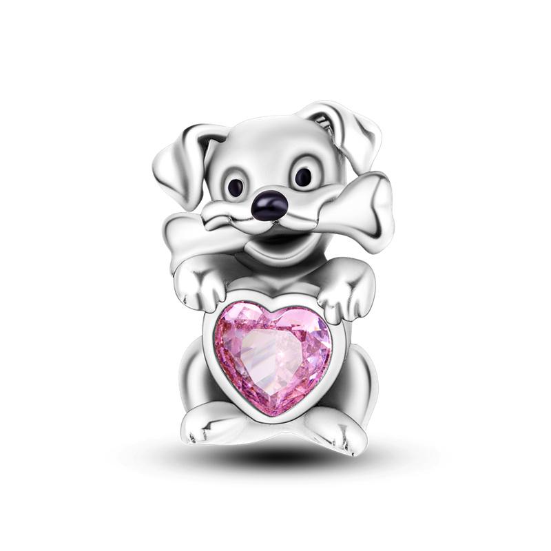 Copper Loving Dog Bead Charms Dog Paw Charm Bead Charms Compatible With Brand 3mm Authentic Bracelets Fine Do It Yourself Women Jewellery Gift