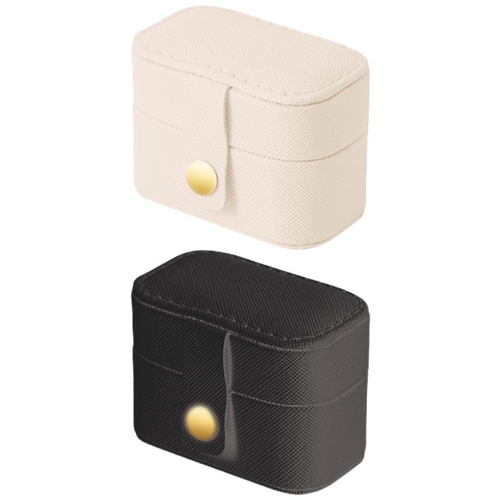 Elegant PU Leather Case Jewelry Organizer Secure Rings and Earrings Storage Container with Soft Velvets Interior