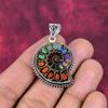 Ammonite Fossil 925 Solid Sterling Silver Pendant, Handmade Gemstone Jewelry Pendant For Memorial Day