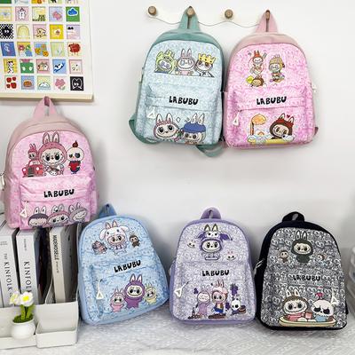 Neuer Schulrucksack mit großem Fassungsvermögen, Labubu Stoff, niedlicher Grundschulrucksack, Schulrucksack CLE