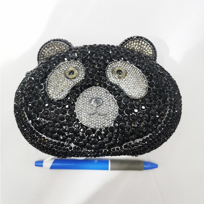 

Rhinestone Animal Head Evening Clutches Gold/Silver Diamond Purse Hollow Out Lady Girls Party Wedding Dazzling Women Pochettes 16cmX11cmX7cm