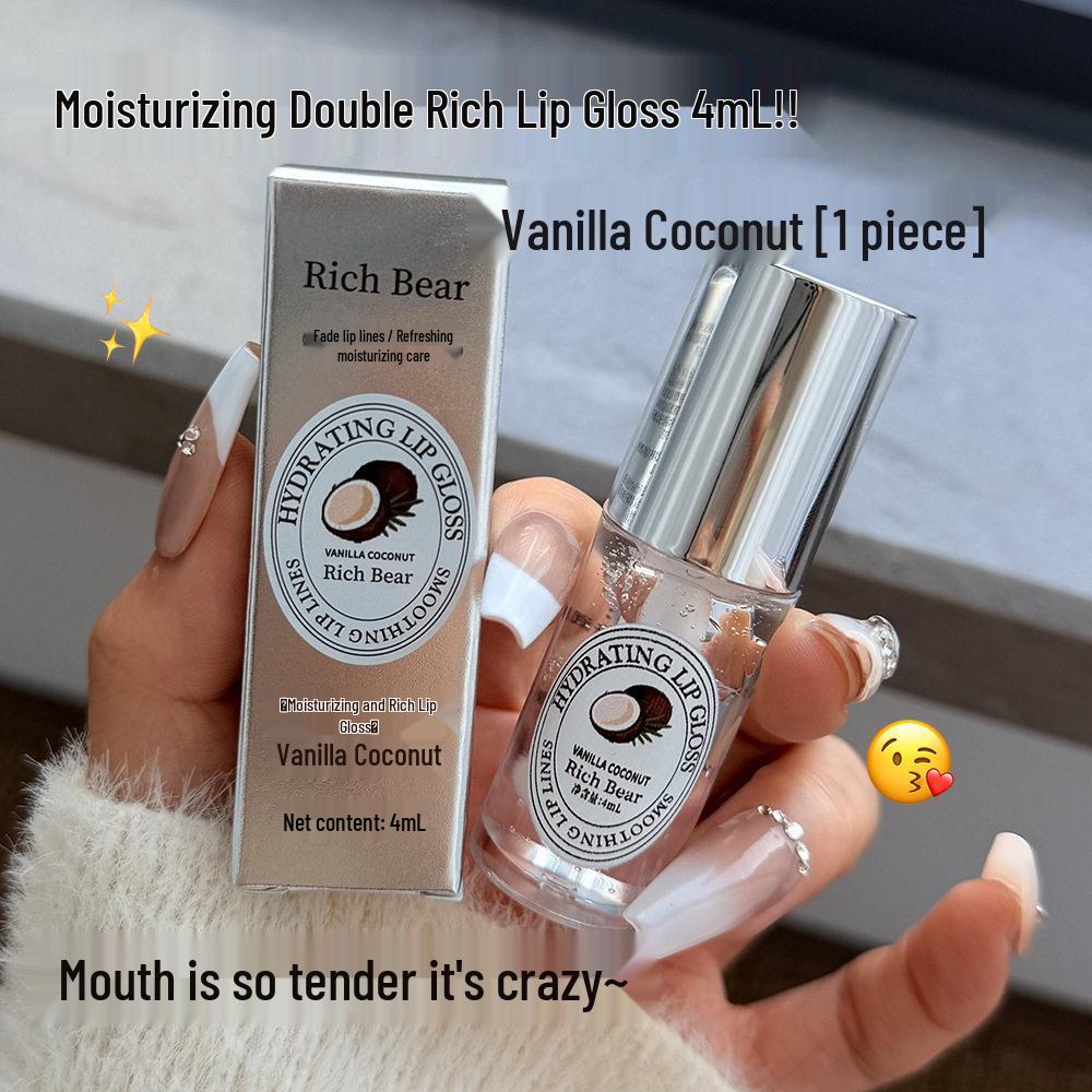 RICH BEAR Fig Vanilla Coconut Scent Lip Oil: Hydrating, Moisturizing, Nourishing Gloss & Balm