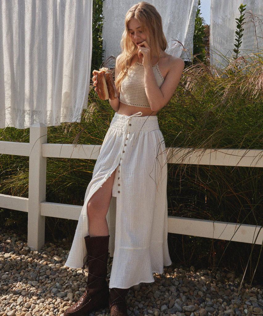 Ondeumismieo Luena Long Skirt - Whipping Cream