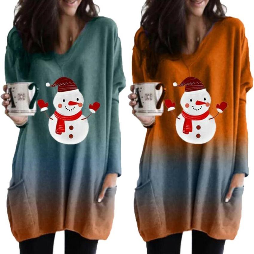Navidad Snowman Camiseta estampada De talla grande Mujer Holgada Blusa de  manga larga Navidad Jersey suelto Tops comprar a buen precio — entrega  gratuita, reseñas reales con fotos — Joom