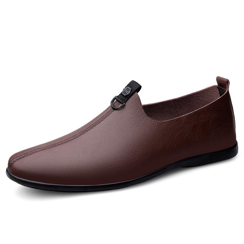 Men's Genuine Leather Lightweight Casual Driving Loafers - Comfortable Slip-on Business Shoes