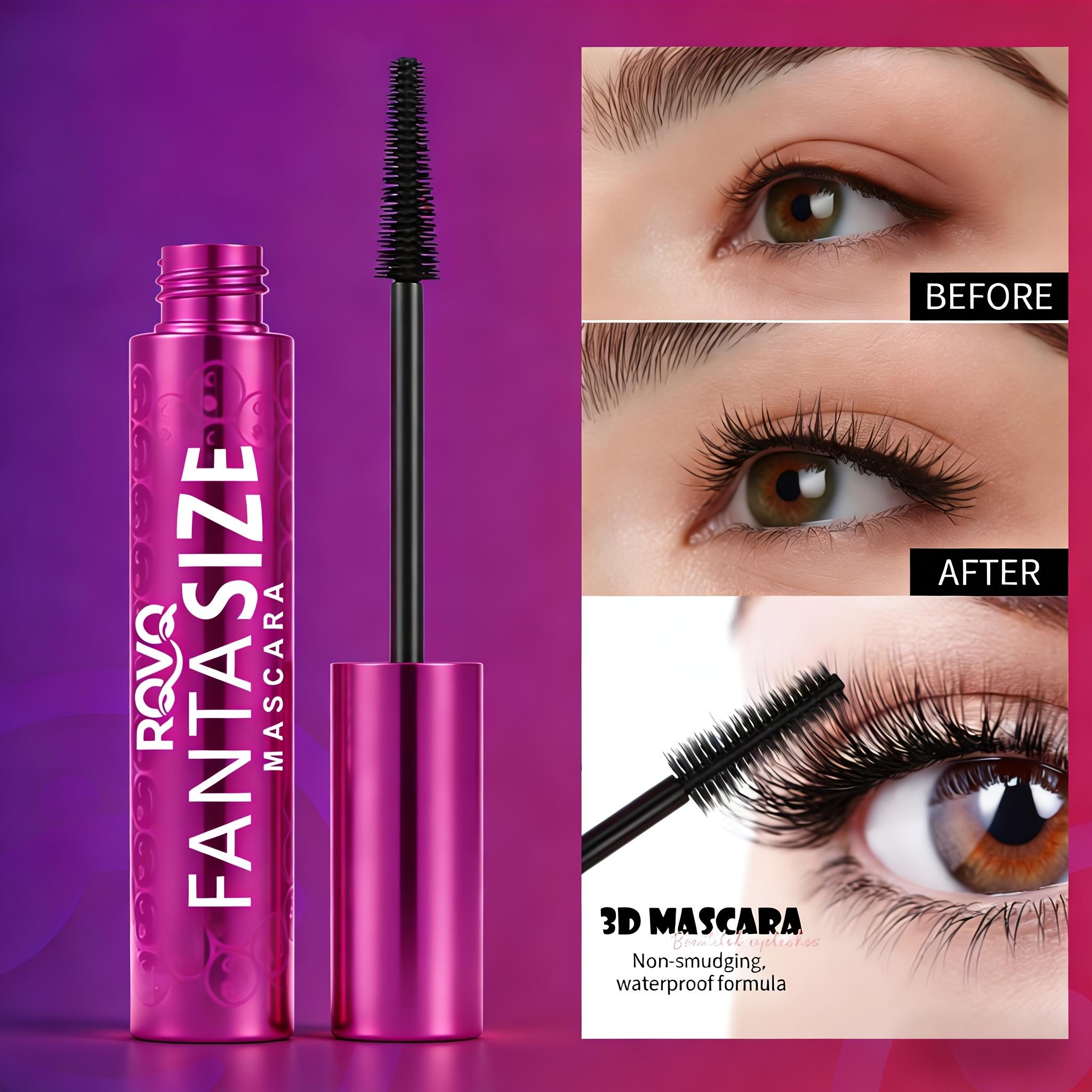 Fiber Mascara Waterproof,Thickening and Volumizing,Curling and Lengthening Black Eyelash Extension Makeup Tool 1pc